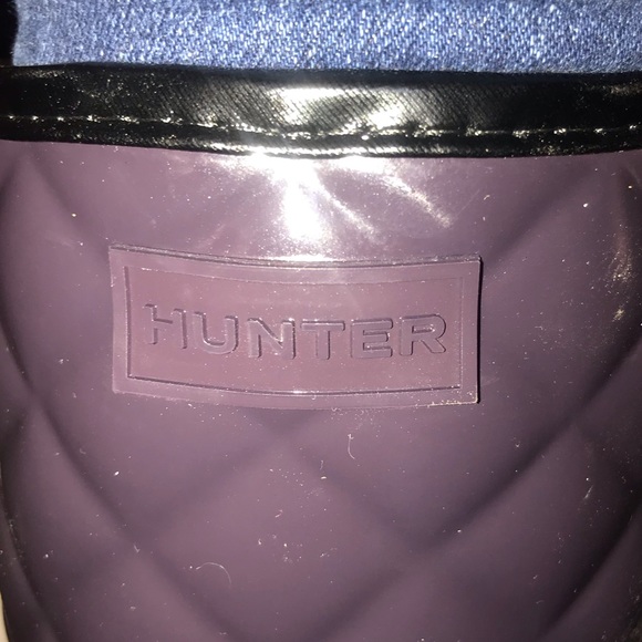 NIB Hunter Refined Gloss Quilt Tall boot aubergine - Picture 4 of 8